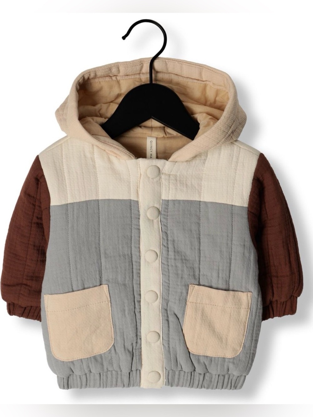 Quincy Mae Kids Hooded Woven Jacket || Color Block Sz 4-5y Unisex Back to School